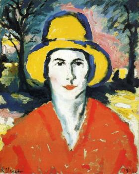 卡玆米爾 馬列維奇 Portrait of Woman in Yellow Hat